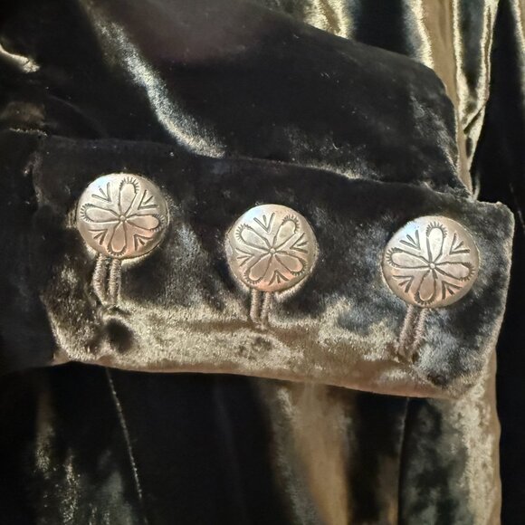 Vintage Double D Ranch Green Silk Velvet Jacket M - Picture 6 of 9